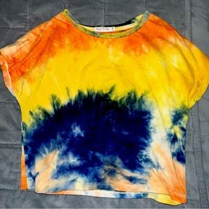 Tie-Dye Short Sleeve Crop Top